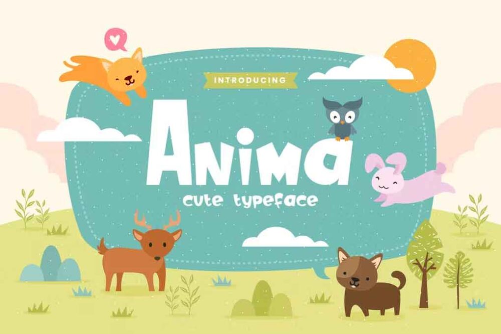 Anima Fun Children Typeface Font