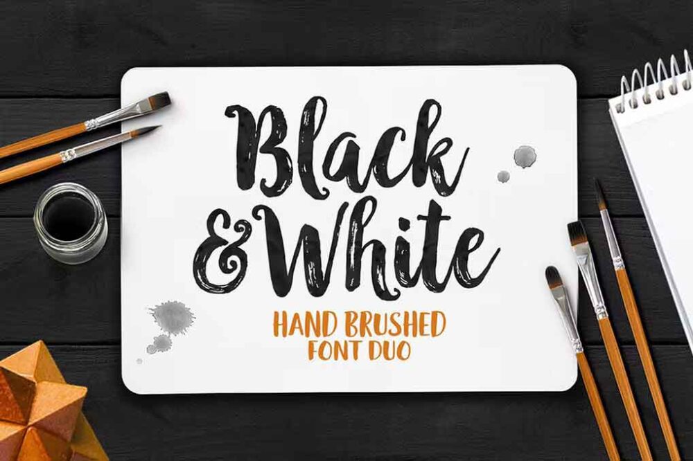 Black And White Typeface Font