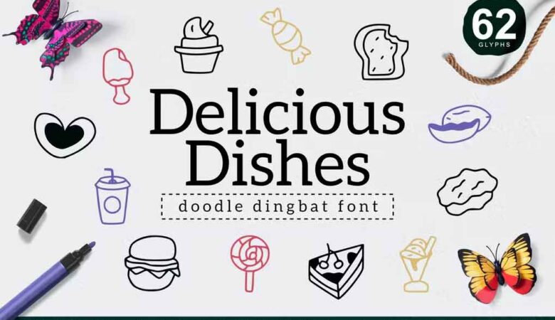 Delicious Dishes Dingbat Font