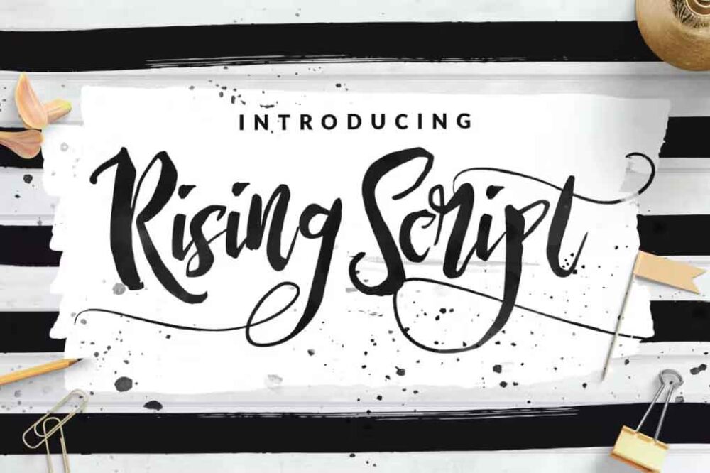 Rising Brush Script Signature logotype Font