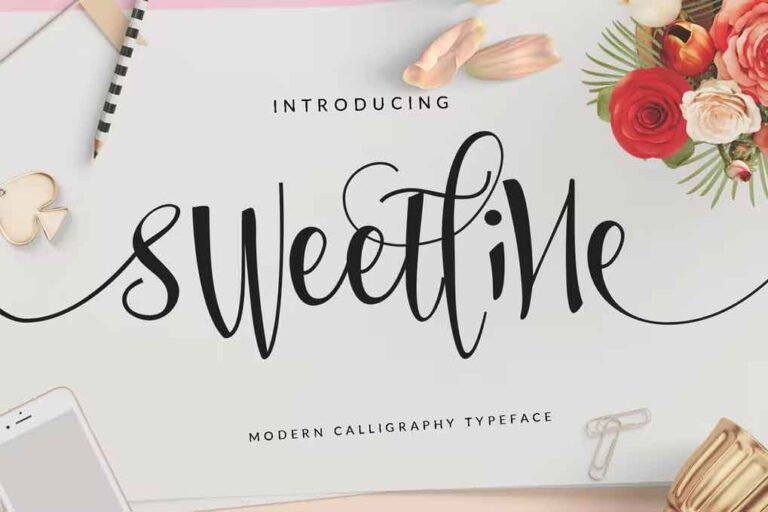 Sweetline Beautiful Script Font - Dafont File