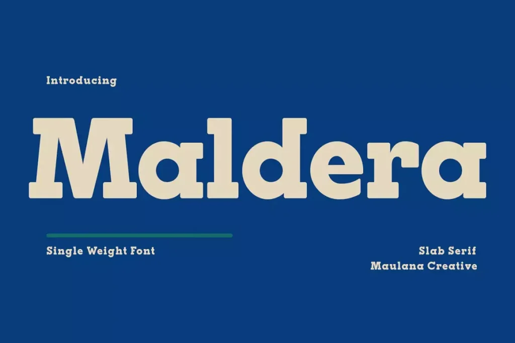 Maldera Slab Serif Display Font