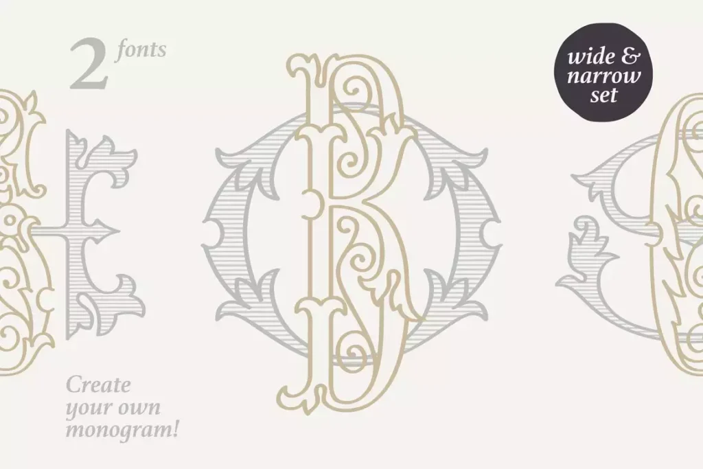 Wedding Monograms Fonts Set