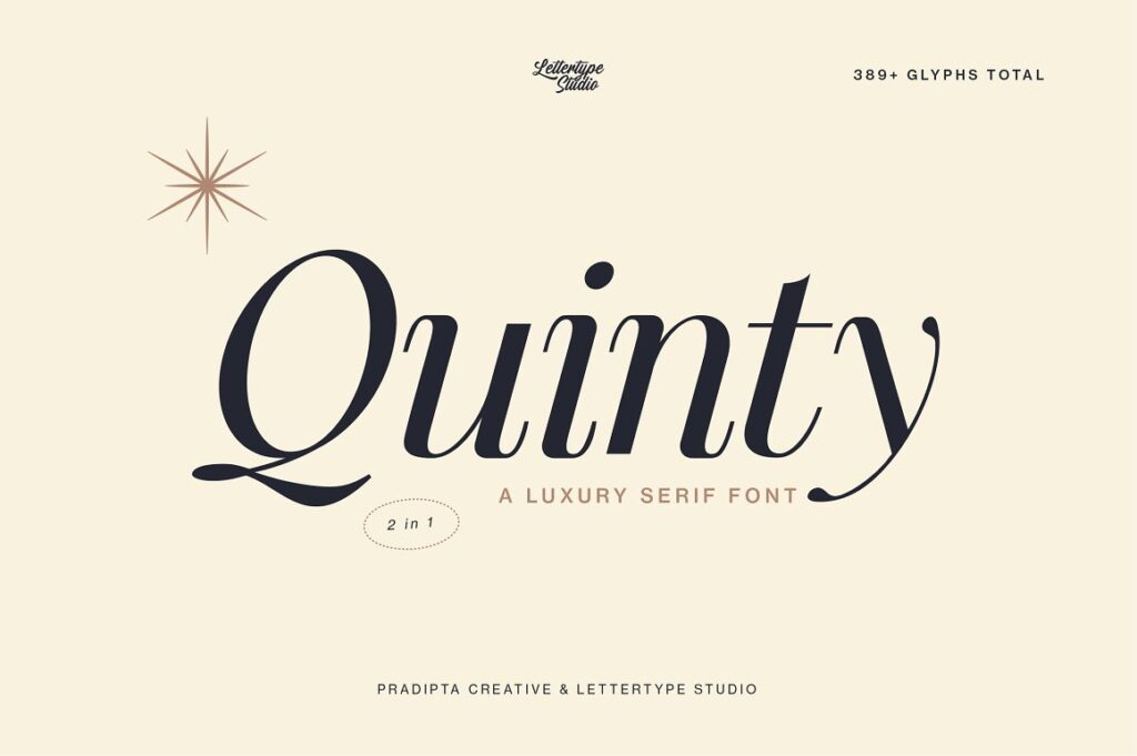 Quinty a Luxury Serif Font Family