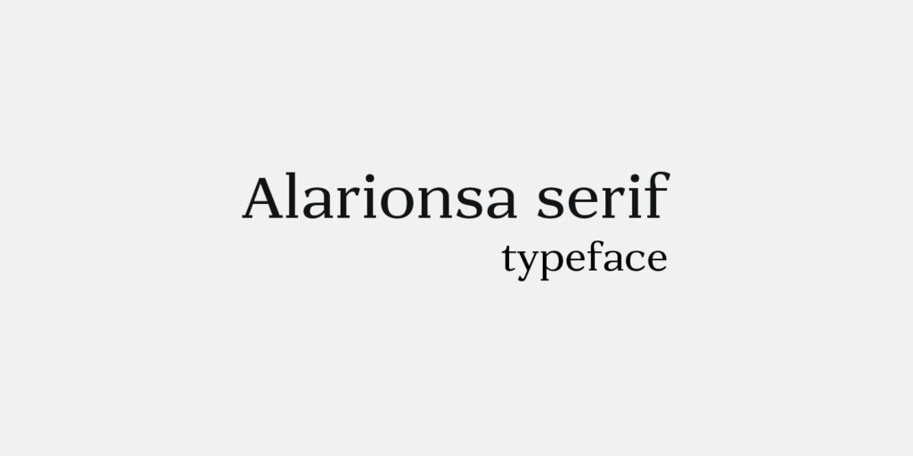 Alarionsa Serif Font Family