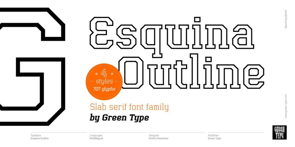 Esquina Outline Font Family