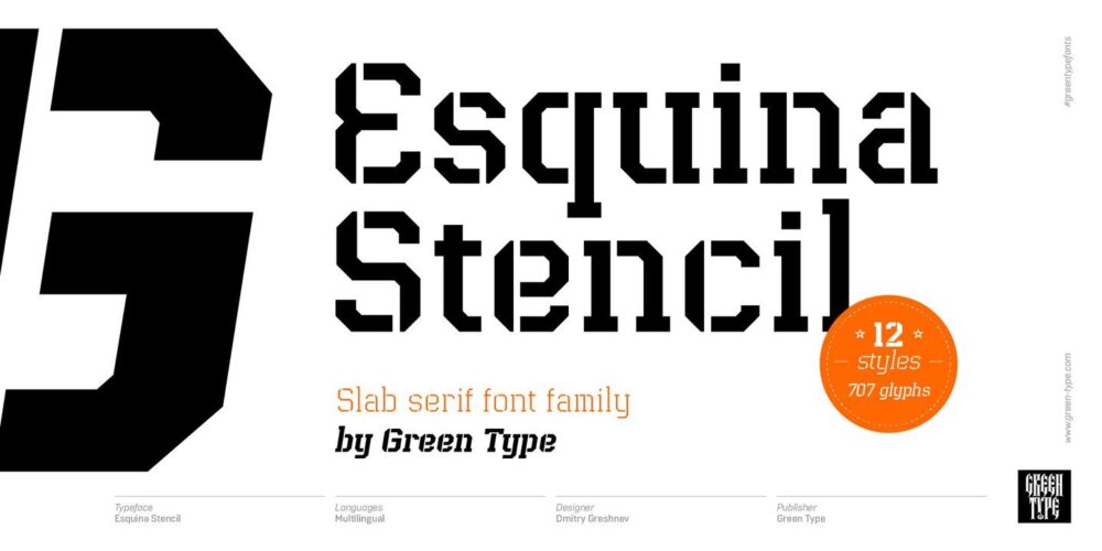 Esquina Stencil Font Family