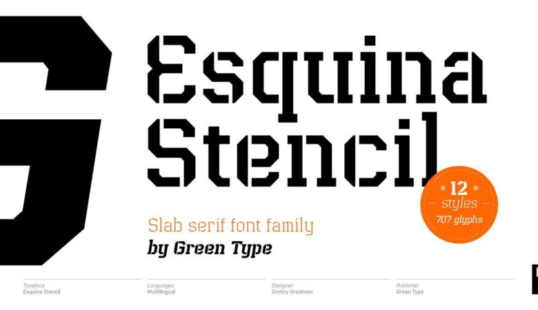 Esquina Stencil Font Family