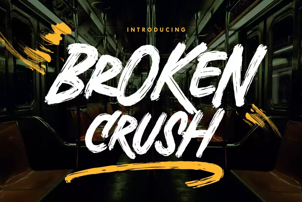 Broken Crush - Brush Font