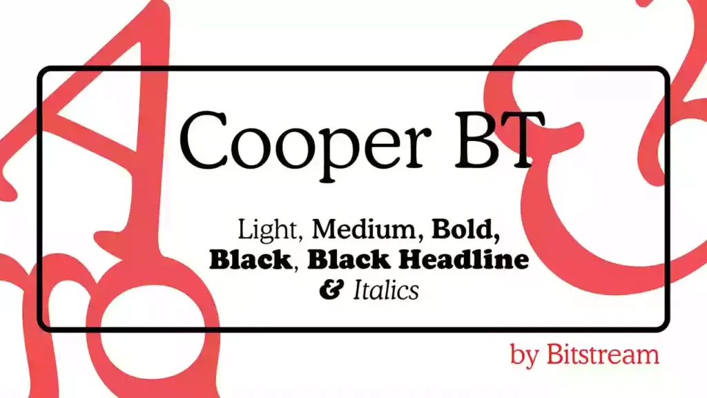 Cooper BT Font